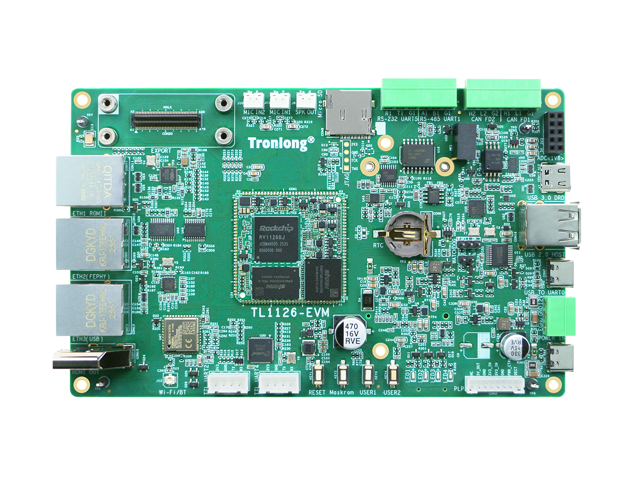 RV1126B工业评估板-邮票孔 RV1126B工业评估板-邮票孔